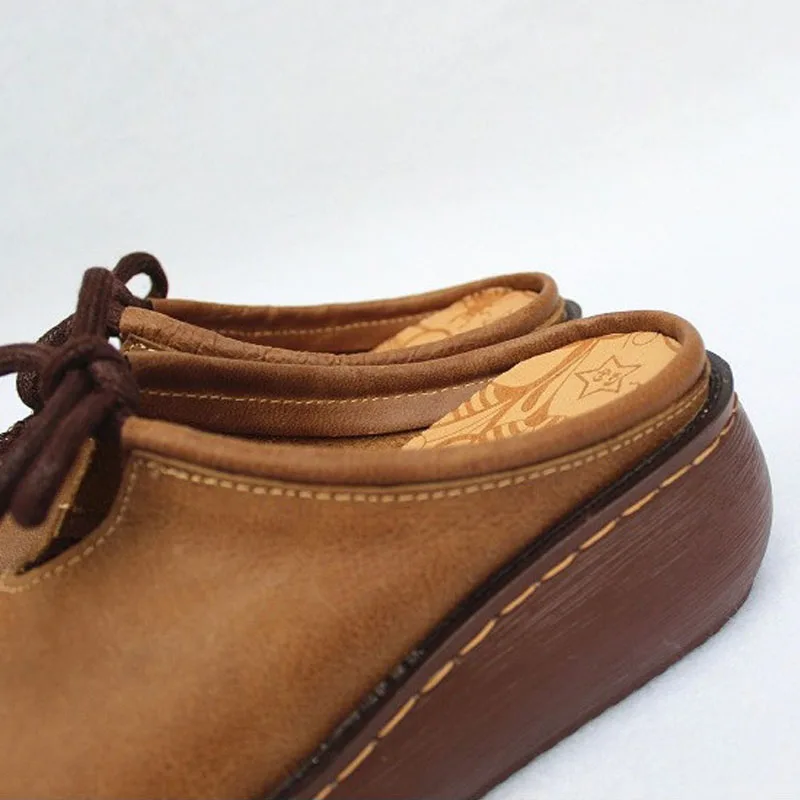 Туфли женские на платформе натуральная кожа без застежки плоская подошва