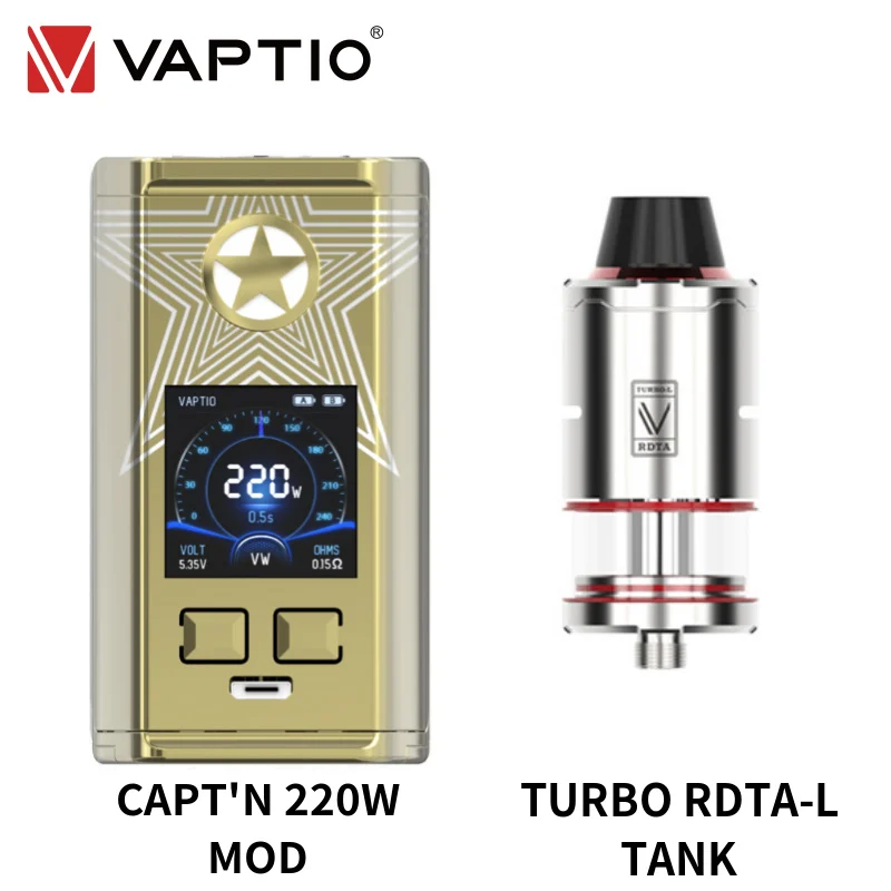 [Доставка из Великобритании] Электронная сигарета Vaptio capт 220 Вт с атомайзером Turbo