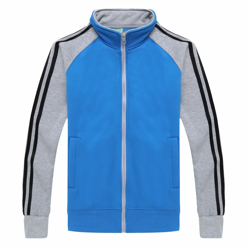 Осенне-зимняя флисовая куртка с воротником-стойкой контрастных цветов