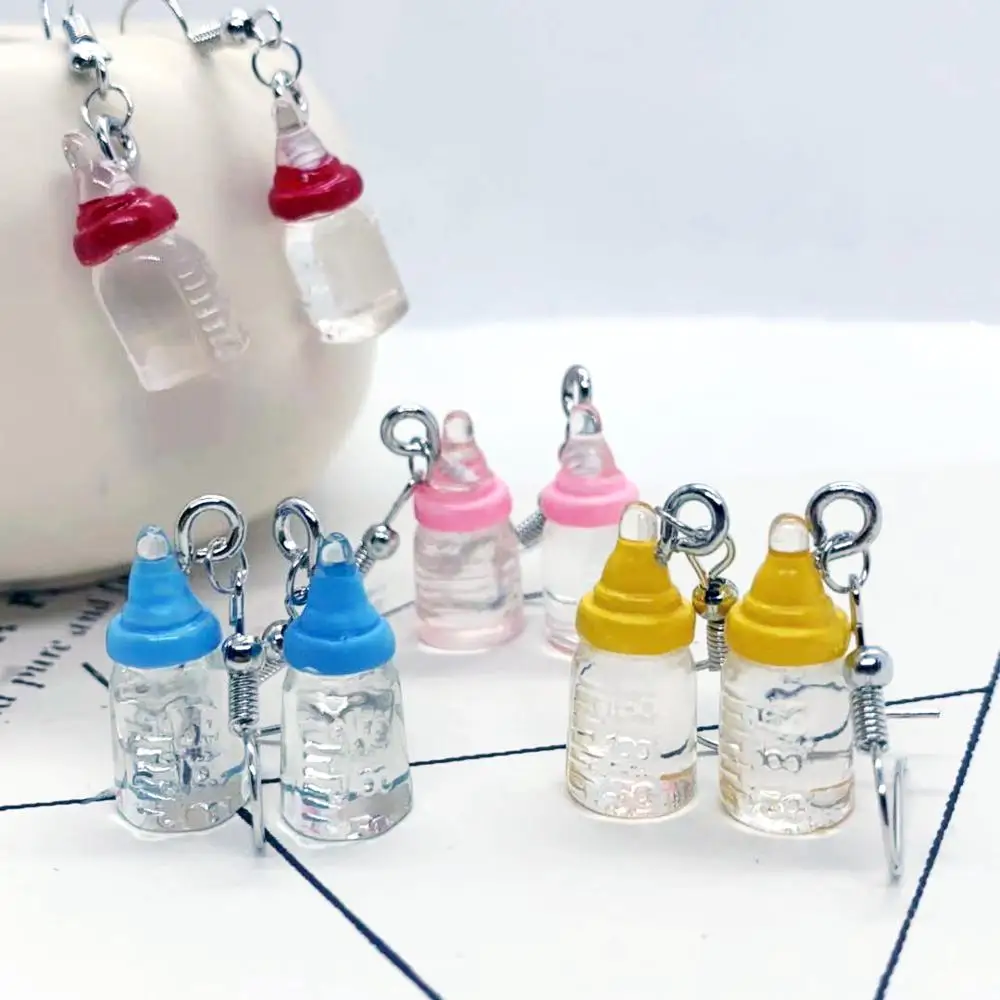 

New Fashion Cute Lovely Transparent Baby Milk bottle Dangle Earrings Handmade For Women Lady Summer Jewelry