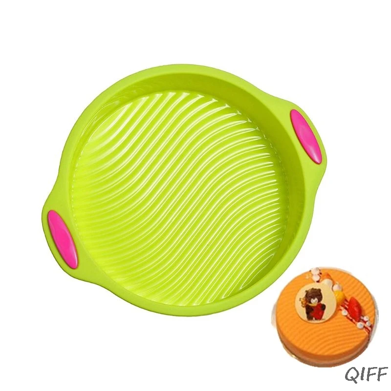 9-дюймовая Пищевая силиконовая круглая форма для кекса антипригарная