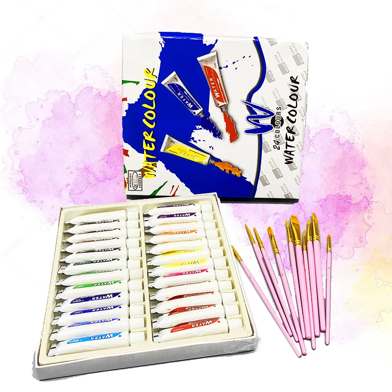 24Colors 12ml/tube  enrichment watercolour paint set watercolor paint Professional paints Artists school no brush