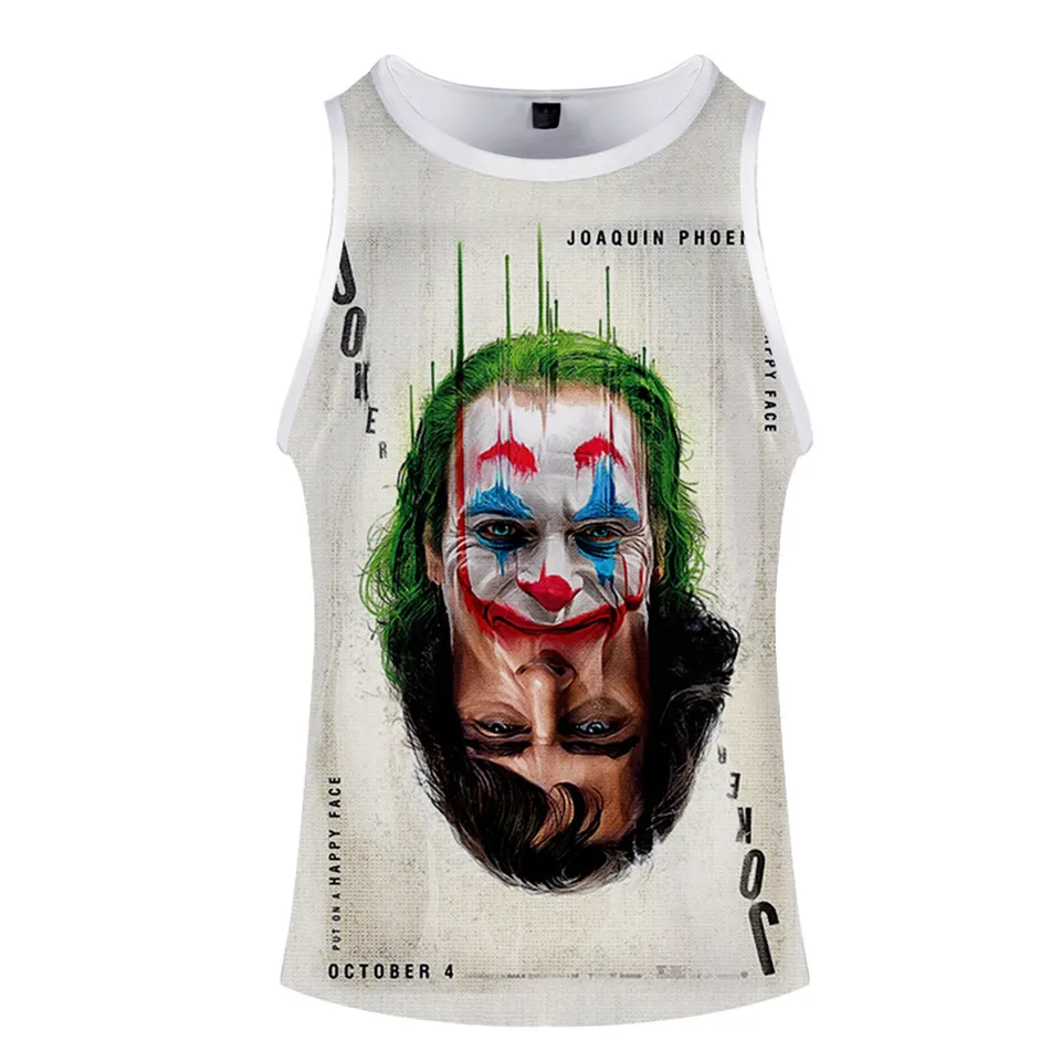 

New Pennywise Joker 3D Print Tank Top Cool Print casual Singlets Men Hip Hop Streetwear Undershirt Sleeveless Shirt O-Neck Vest