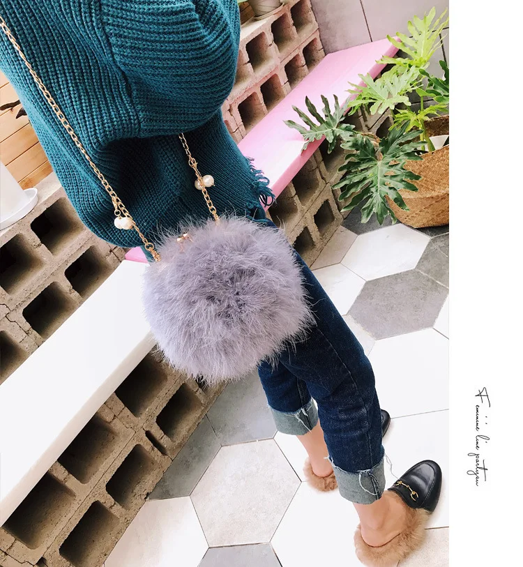 Luxury Designer Fur Purse Women Ostrich Feathers Evening Party Bag Famous Brand Handbag Fall Winter Party Day Cluthes Drop Ship