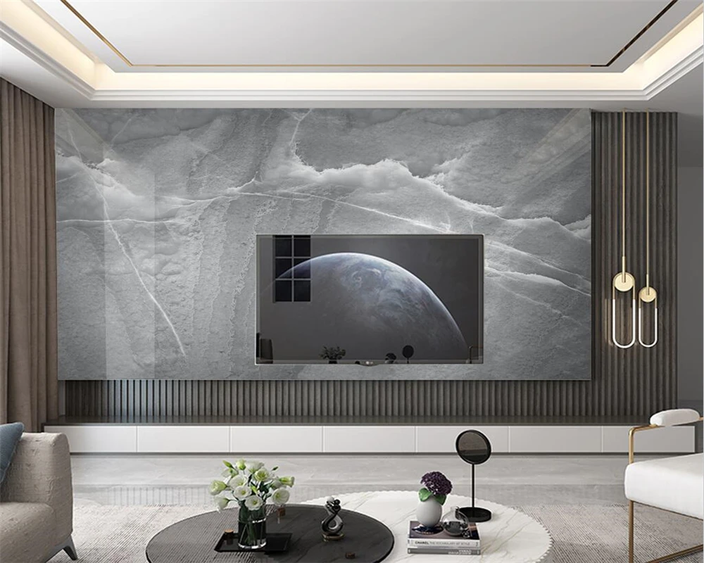 

beibehang Customized modern new papel de parede papier peint silky waterproof landscape marble TV background wallpaper