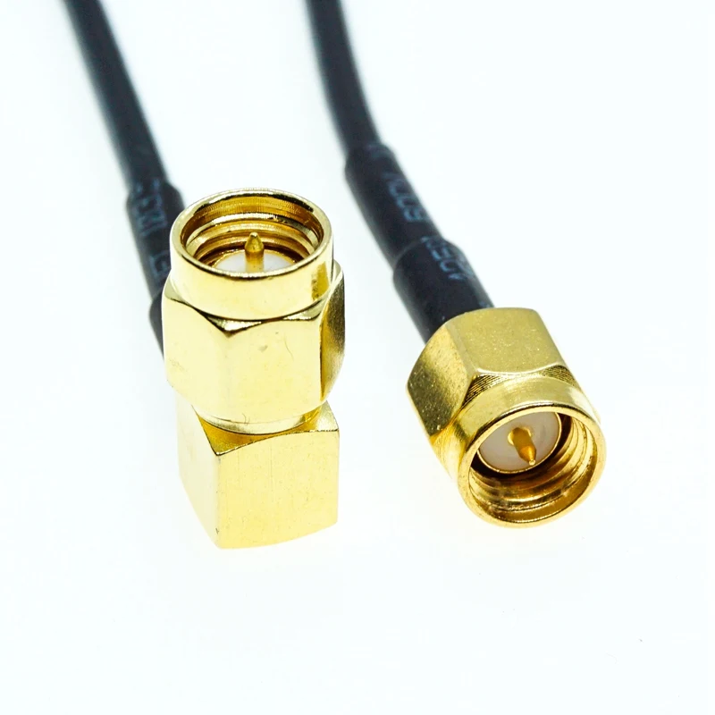 Штекер SMA к штекеру Прямоугольный коаксиальный разъем 90 градусов RF гибкий