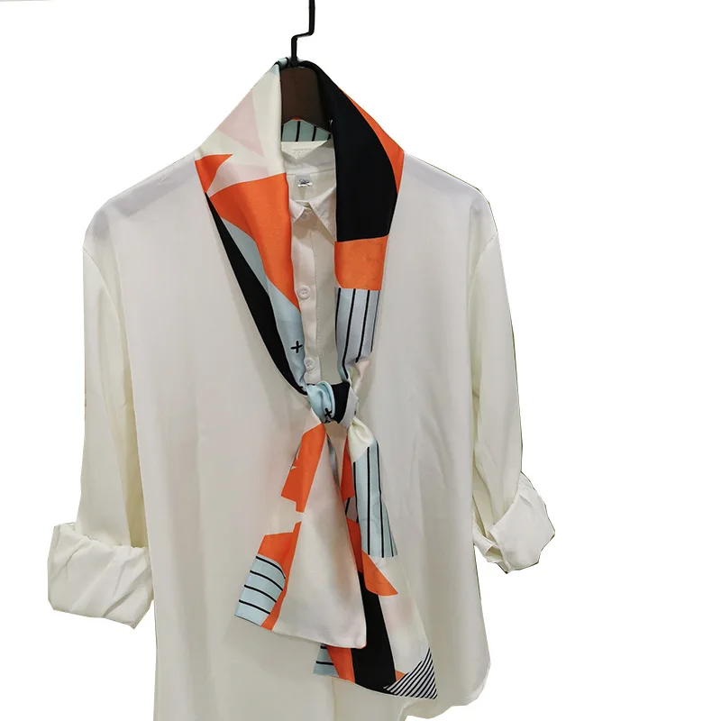 

Silk Scarf Women Shawls Wraps Fashion Small Hair Neck Hijabs Foulard Scarves Female Lady bufanda seda mujer echarpe ete soie