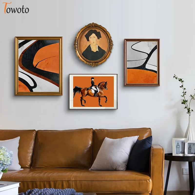 Абстрактная Картина на холсте для конного спорта гостиной настенный