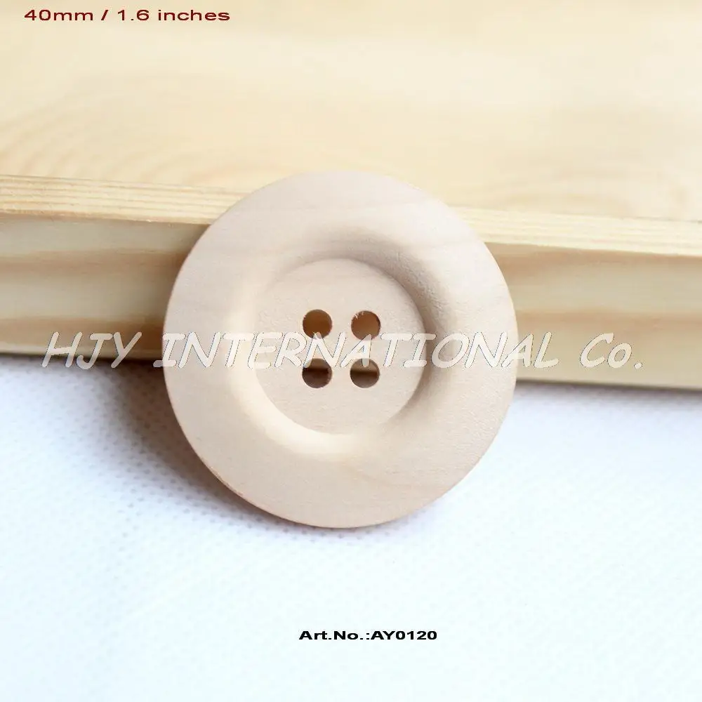 (50 шт.) 40 мм 4 отверстия персонализированные Кнопка пуговицы из натурального