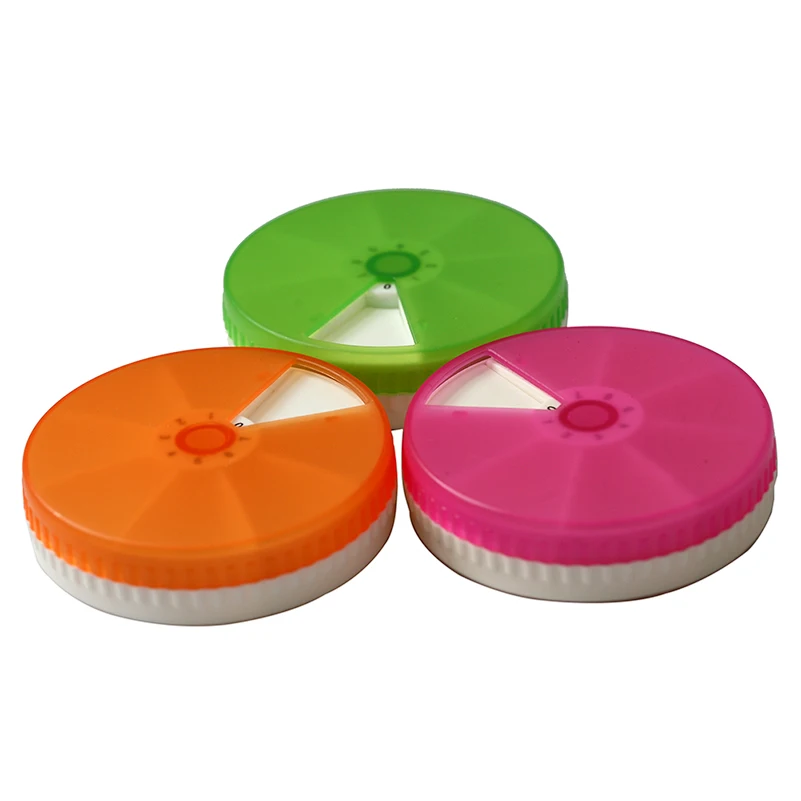 

1PCS Plastic Medicine Box Holder Storage Organizer 7 Slots Weekly Rotating Pill Box Case Splitter Tablet Storage Organizer