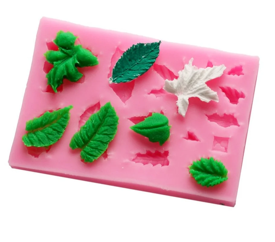

New DIY Cake Decorating Mold Double Leaf Veiner Silicone Cake Mold Sugar Art Mold Fondant Mold Fondant Cake Decorating Tools