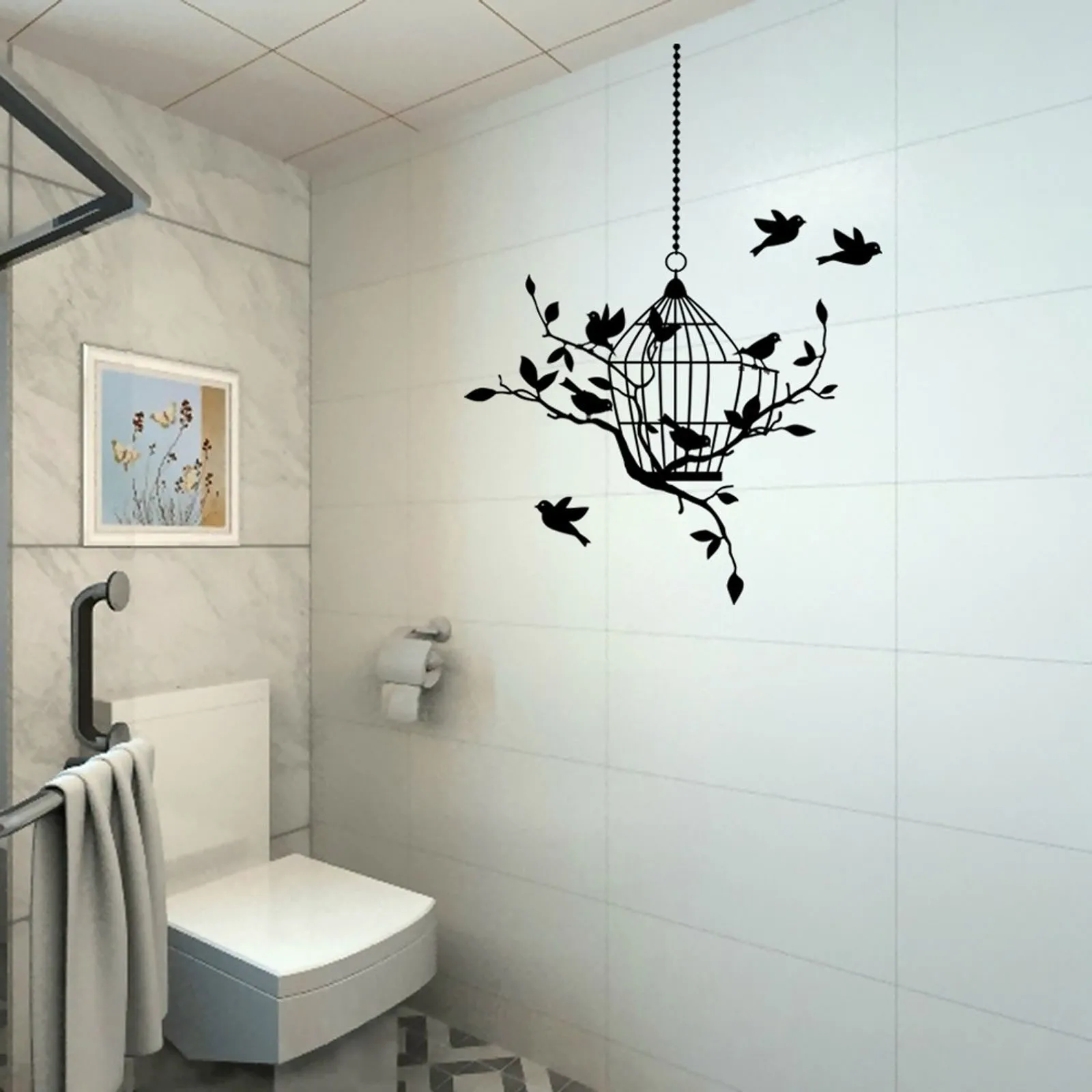 

KAKUDER филиал Наклейка на стену клетка для птицы творческой личности украшения окна вставить стикеры домашний декор vinilo decorativo домашнего деко...