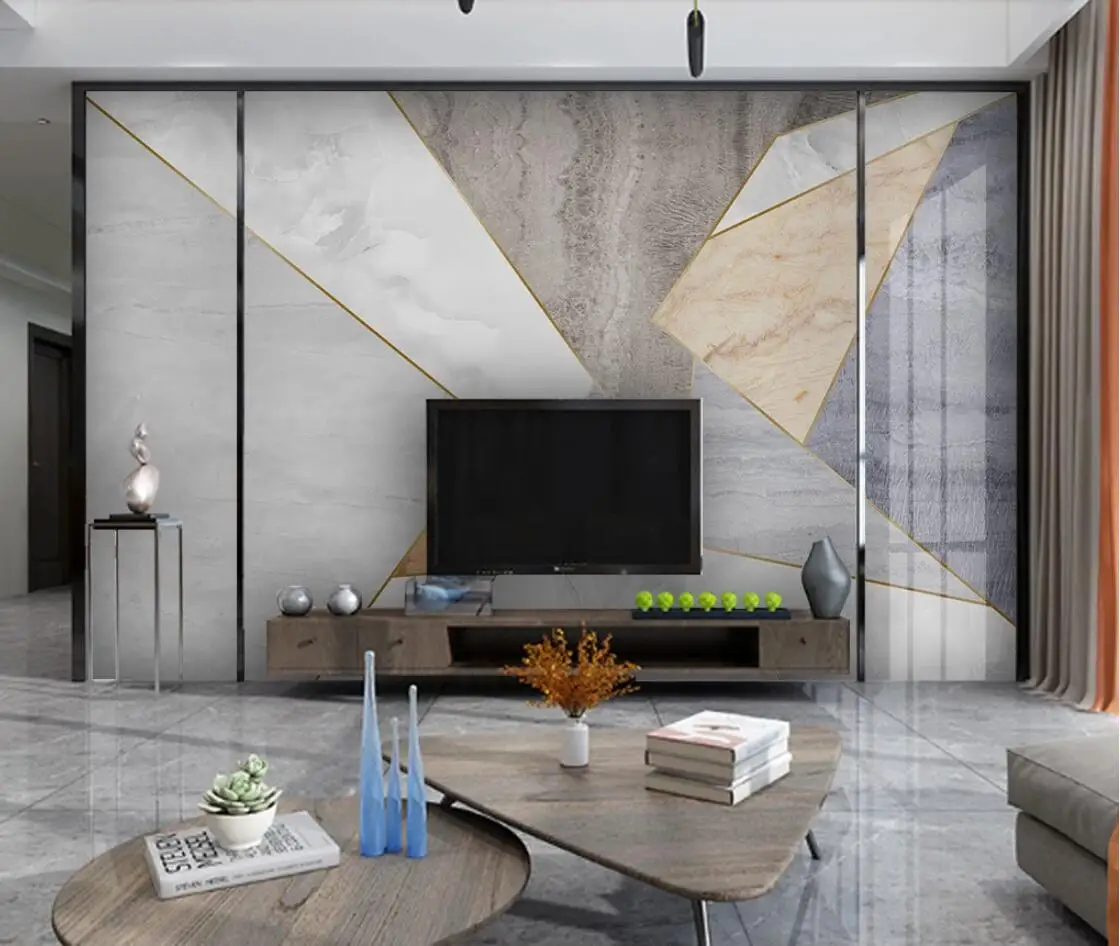 Абстрактные геометрические мраморные обои настенная роспись 3d Роспись новинка