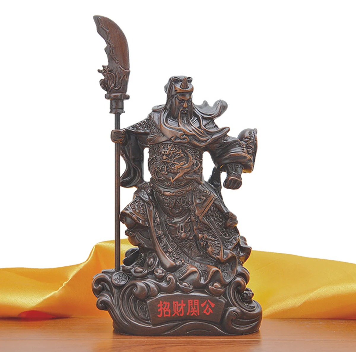 

Guan Yu Wu Cai Shen Guan Erye Buddha statues,Resin Carving, ,family living room loft decoration, God of Wealth Guan Yu Home Dec