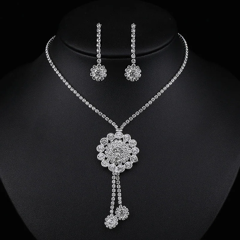 Style 16 BLIJERY, Модные Ювелирные наборы для невесты, для женщин, горный хрусталь, кристалл, ожерелье, серьги, наборы, для выпускного, свадебные ювелирные наборы - Окраска металла: Style 16