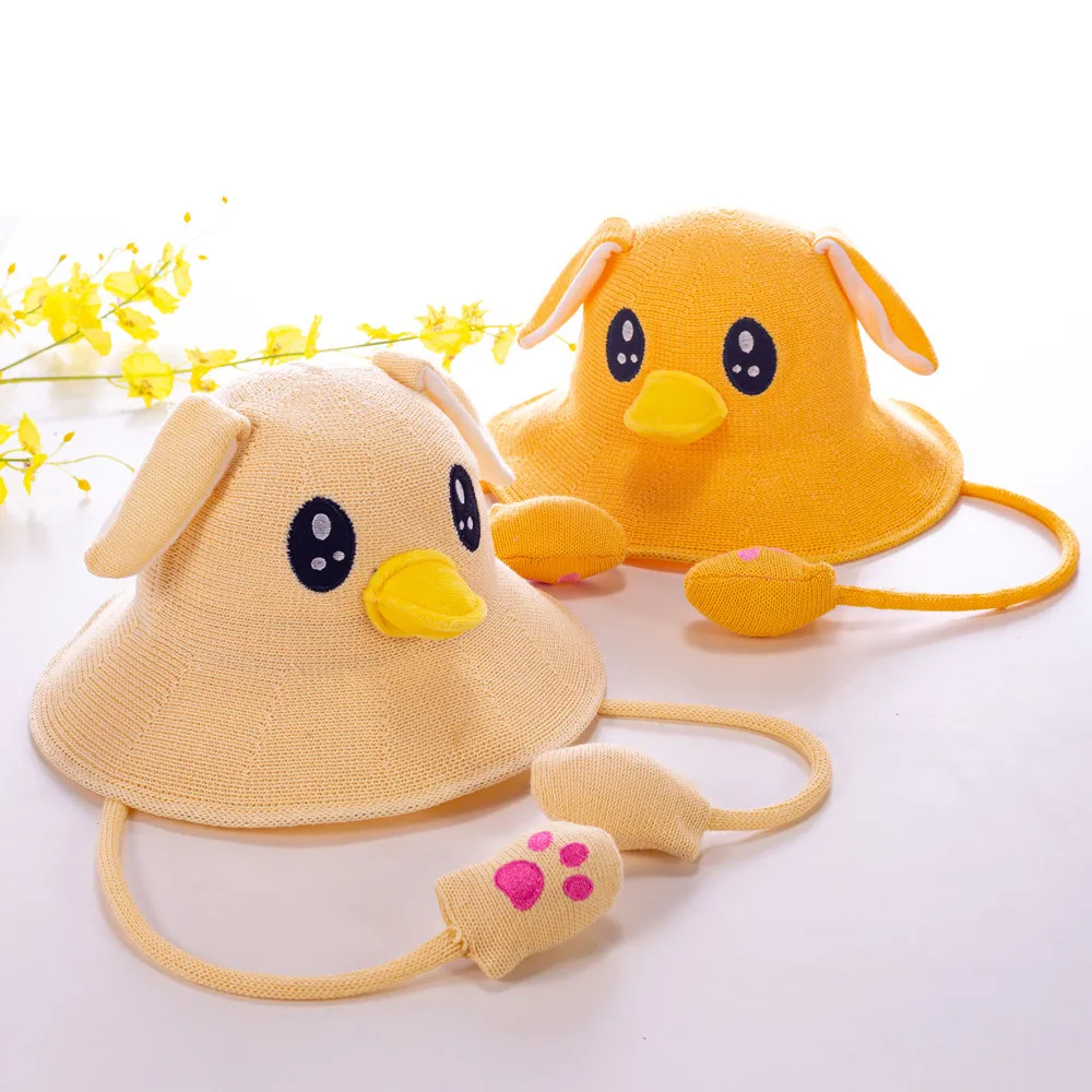 

2021 Duck Hat Cute Caps Embroidery Women's Hat Gift For Kids Girls Wrap Warm Hat Boy Cap Ladies Sombrero Mujer Fisherman's Hats