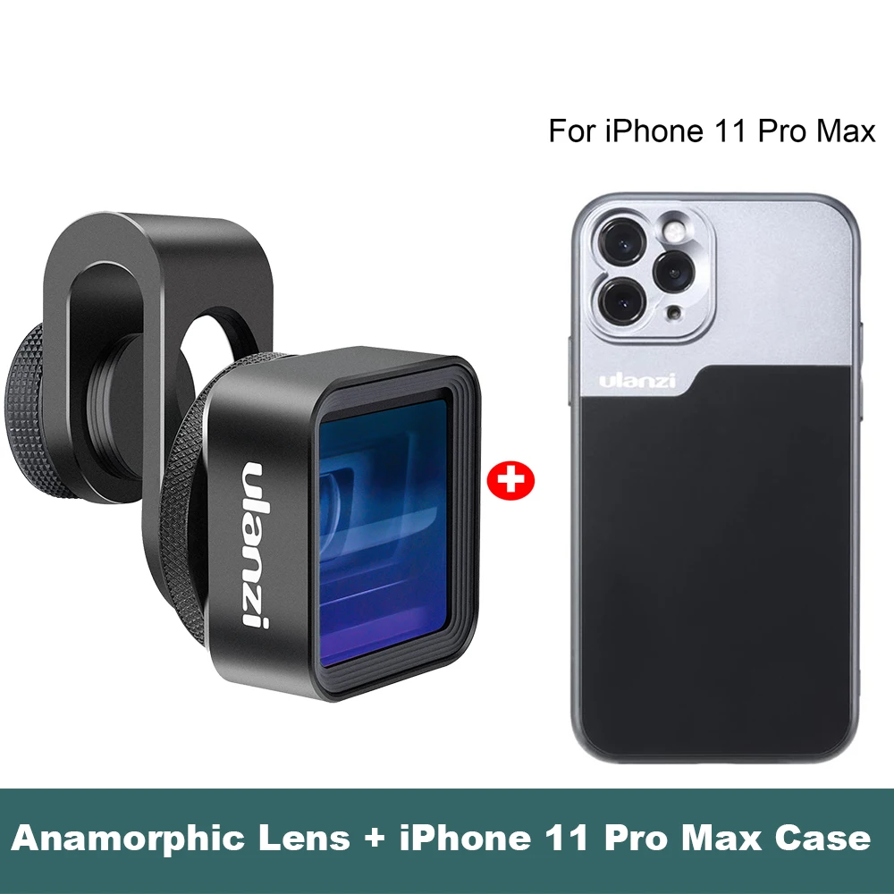 With 11 pro max case Ulanzi анаморфный объектив для iPhone 11 Pro 1.33X широкоэкранный видео широкоформатный Slr фильм видеомейкер Универсальный телефон объектив - Цвет: With 11 pro max case