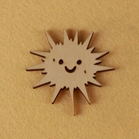 sun shape mascot laser cut christmas decorations silhouette blank unpainted 25 pieces wooden shape 0764