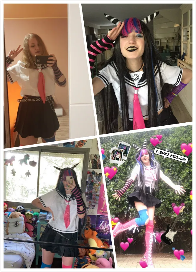 Костюм для косплея из аниме Супер данганронпа 2 миода Ибуки костюм с юбкой на