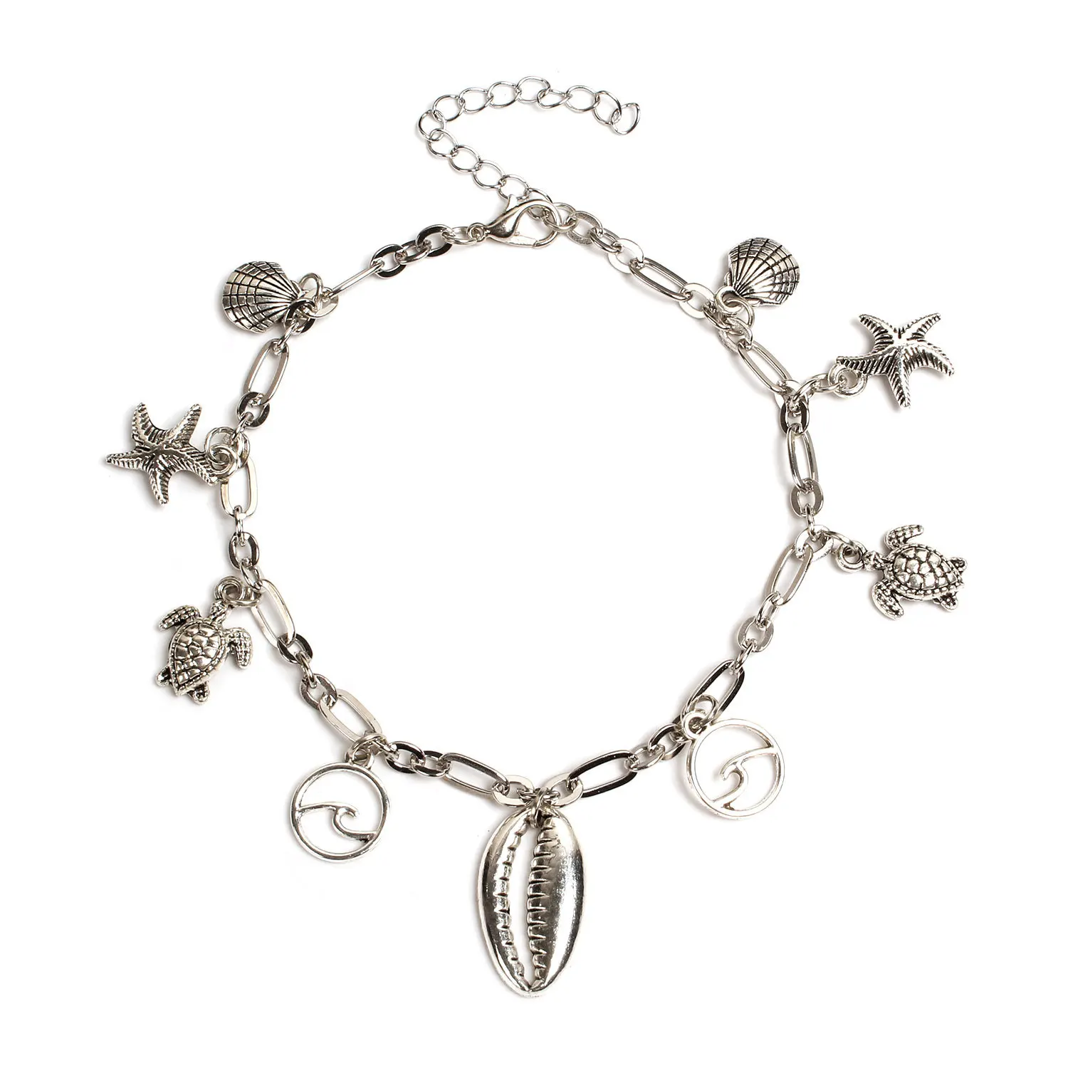 

European and American cross border jewelry turtle shell sea beach foot chain women Bohemian fashion metal chain foot decoration