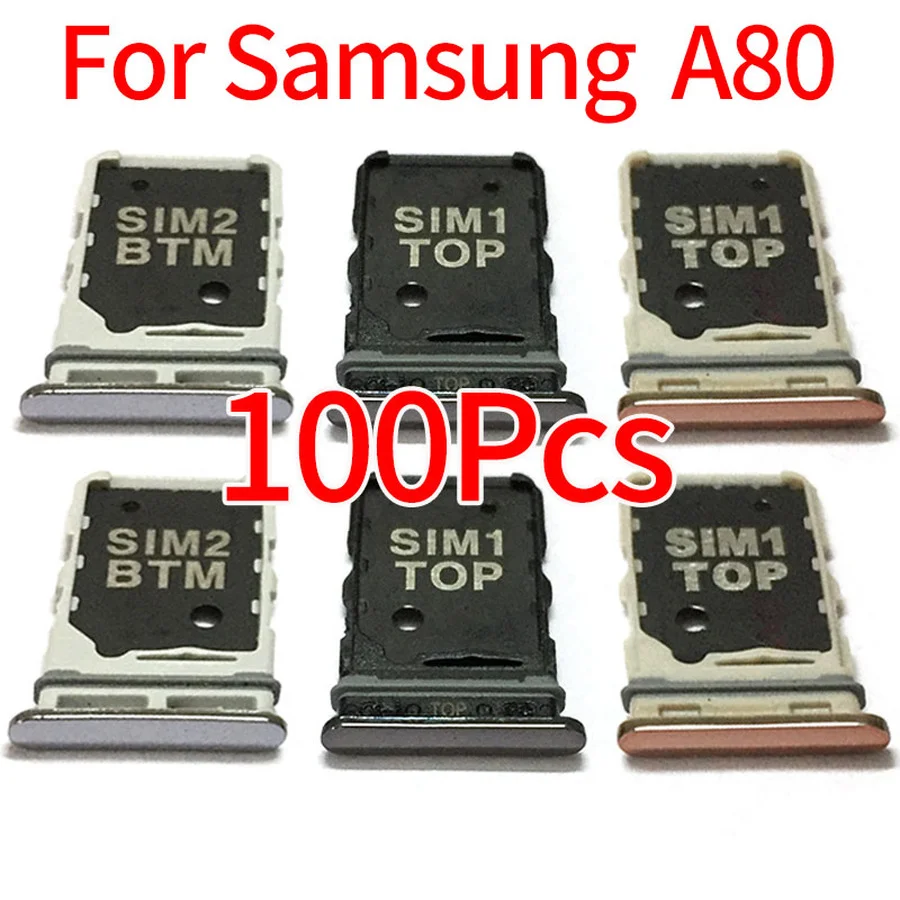 

10pcs Sim Tray Holder For Samsung Galaxy A80 SIM Card Tray Slot Holder Replacement Part SM-A805F Micro Sim Card