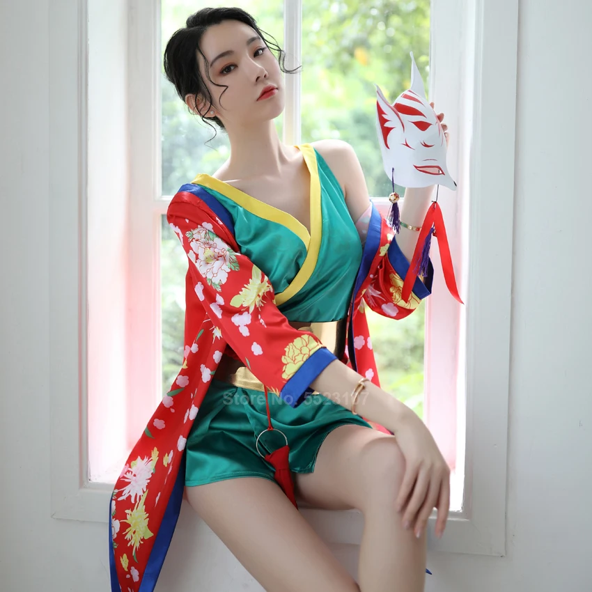 Пижама-кимоно Женская атласная в японском стиле | одежда