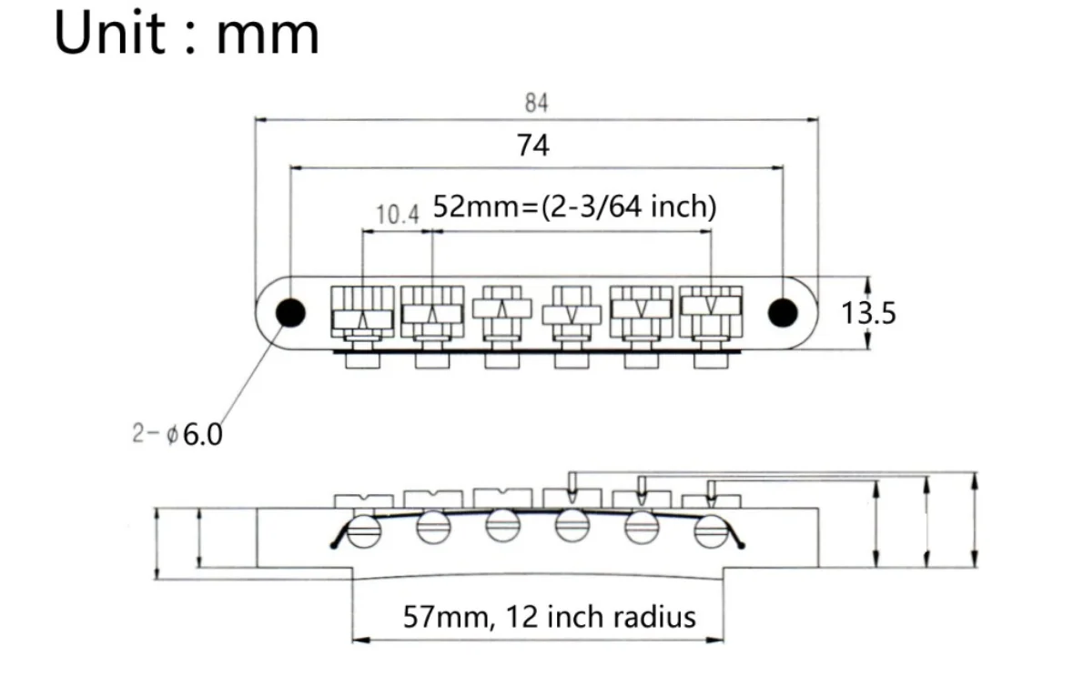 Оригинальный хромированный Серебряный мост wilison для электрогитары в стиле