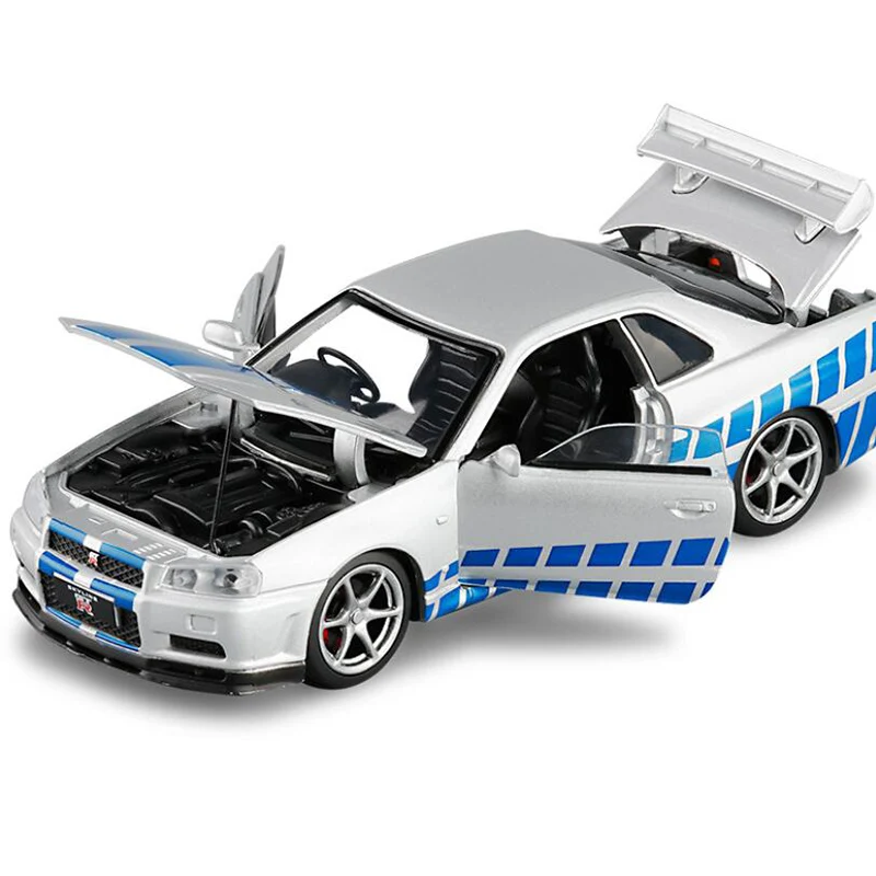 Брелок для автомобильных ключей модель 1:32 Новый Nissan-R34 SKYLINE автомобиля Japan JDM