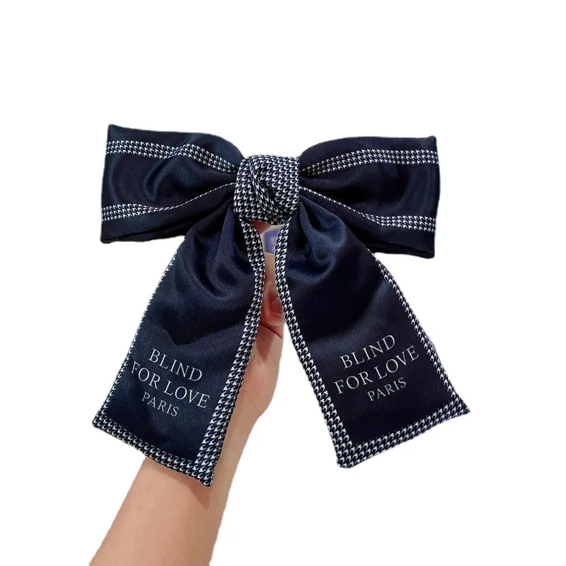 

1PC College style Bowknot Hairpin For Woman Girls Hair Clip Female Simple Temperament Satin Cloth Barrette Bow Hair Accessories