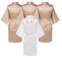 satin silk robes plus size wedding bathrobe bride bridesmaid dress gown women clothing sleepwear maid of honor rose gold