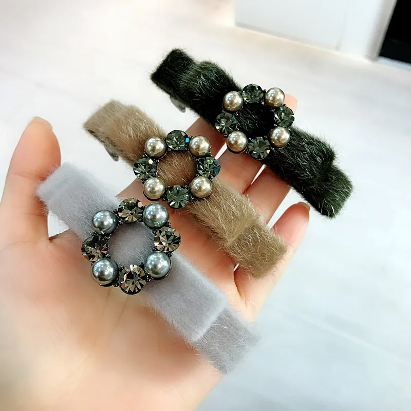 Заколки для волос с искусственным бархатным жемчугом женские Простые Модные