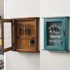 Настенные деревянные Висячие Крючки для ключей, декоративный органайзер для хранения, ретро-почтовый ящик, домашний декор, полка для мелких предметов