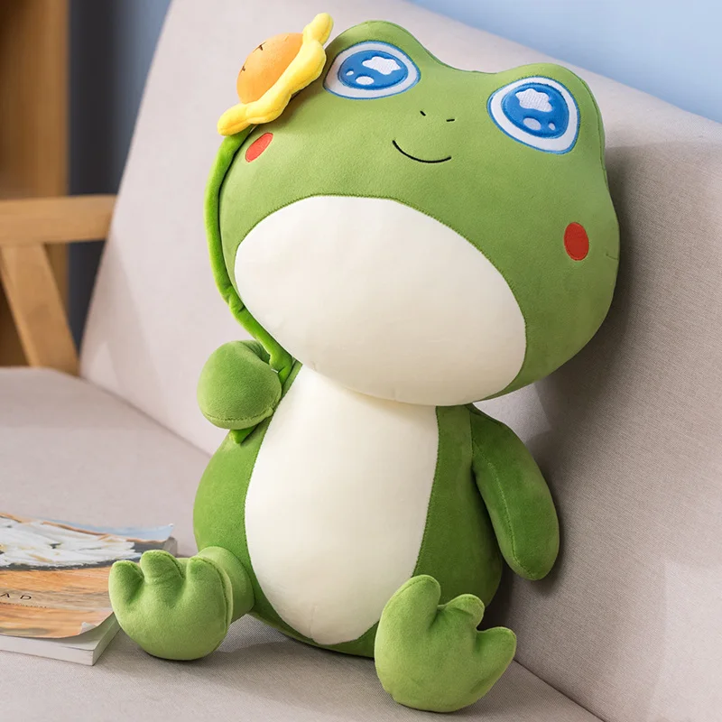 

kawaii room decor soft animal plush cute big eye frog Down Cotton Sleeping Pillow Plushie doll Toys for chidren