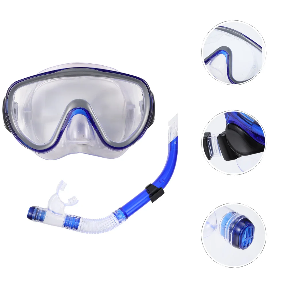 

1 Set Adults Snorkel Mask Set Full Dry Snorkeling Gear Dry Snorkel Mask Kit