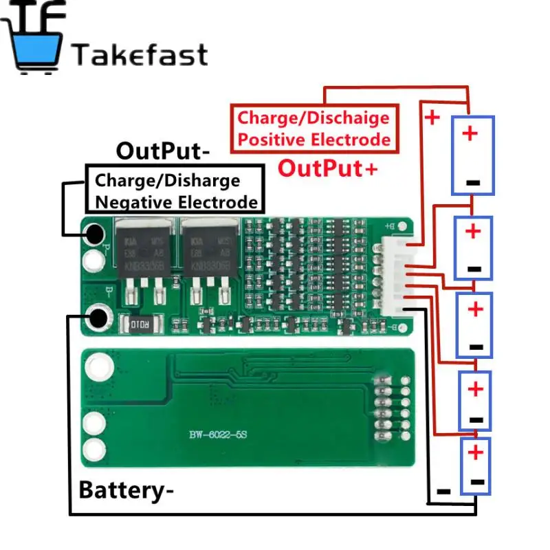 5S 15A Li-Ion литиевый аккумулятор BMS 18650 Защитная плата зарядного устройства 18V 21V