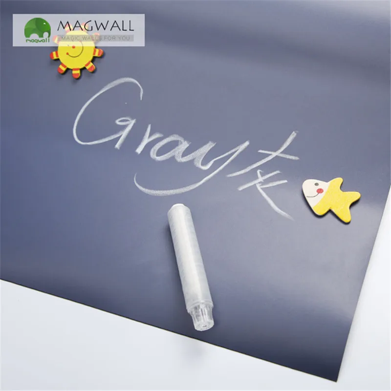 Magnetic double-layer gray color writing board 0.9*1.8m school office home wet erase rollable soft chalkboard