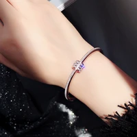 south korea full of diamond circle bracelet personalized fashion titanium steel bracelet bracelets for women wholesale bulk
