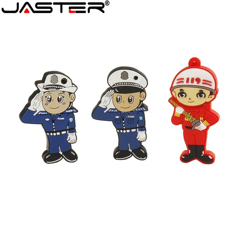 JASTER Новое поступление полицейский человек usb флэш-накопитель traffice pendrive 4 ГБ 8 16 32 64