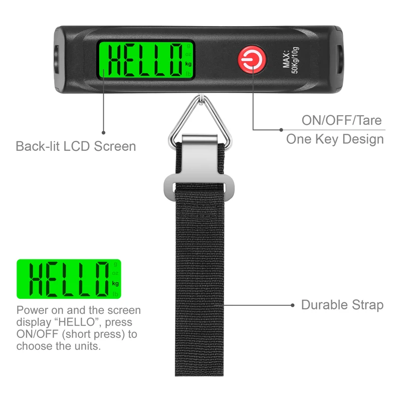 Цифровые подвесные багажные весы Steelyard Hook Scale lcd демонстрационный кейс для путешествий ручной баланс веса
