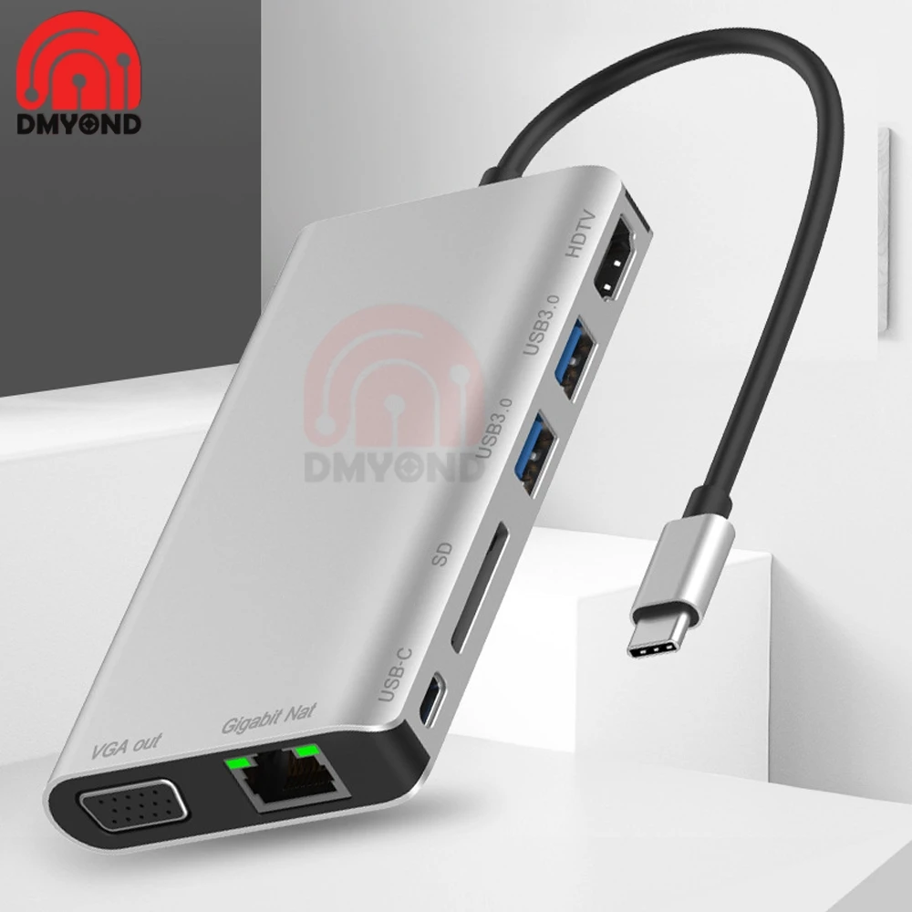 USB-концентратор 8 в 1 USB 3 0 RJ45 для MacBook Pro Air Samsung Huawei | Обустройство дома