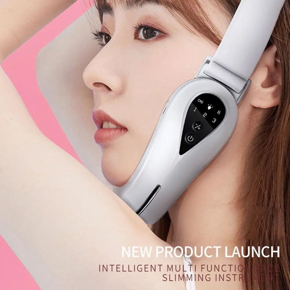 

V-Face Lifting Massager EMS High Frequency Red Blue Light Face Slimming Vibration Device Cellulite Chin Jaw Face Lifting Machine