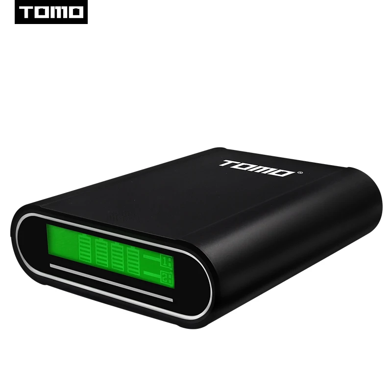 tomo s4 18650 charger powerbank case lithium battery storage diy box lcd display type c 3 usb input ports free global shipping