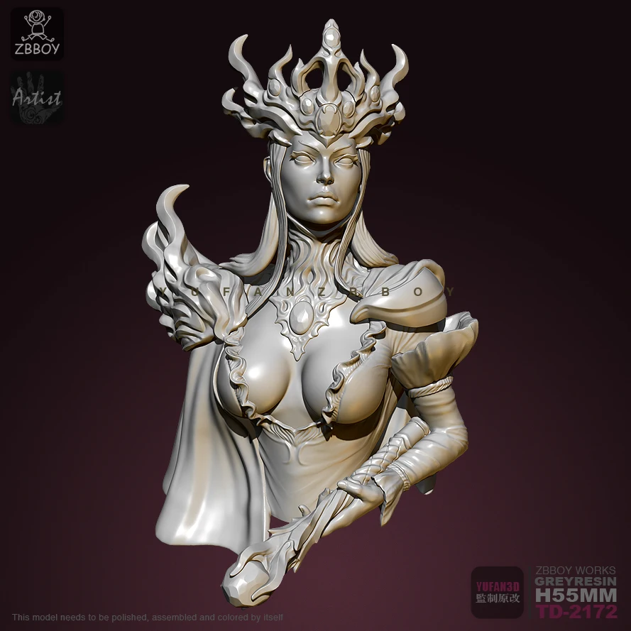 

55mm Resin Bust model kits figure colorless and self-assembled TD-2172