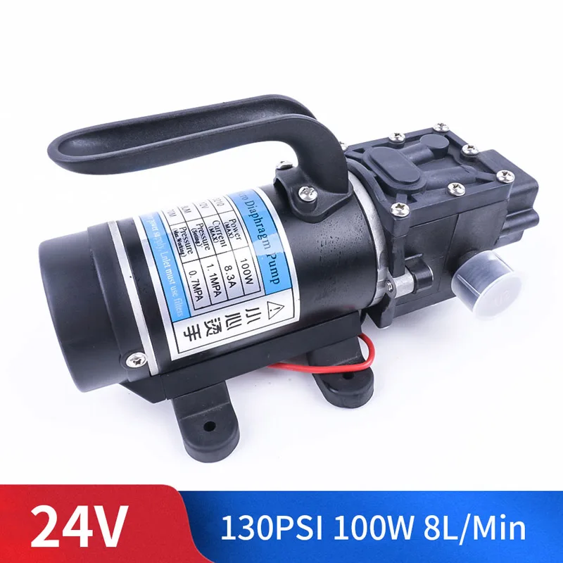DC 12 В 24 в 100 Вт 1.1мпа 130PSI 8.3A 5.5L/мин водяной пленочный самовсасывающий насос высокого давления автоматический переключатель возвратный насос для сада - Напряжение: return valve type