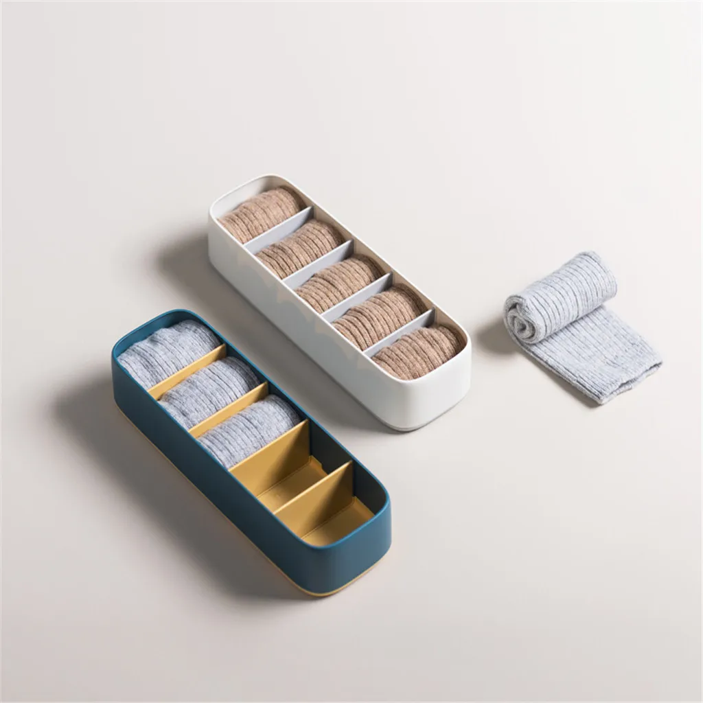 5 пластиковых ячеек органайзер коробка для хранения ящик галстуков