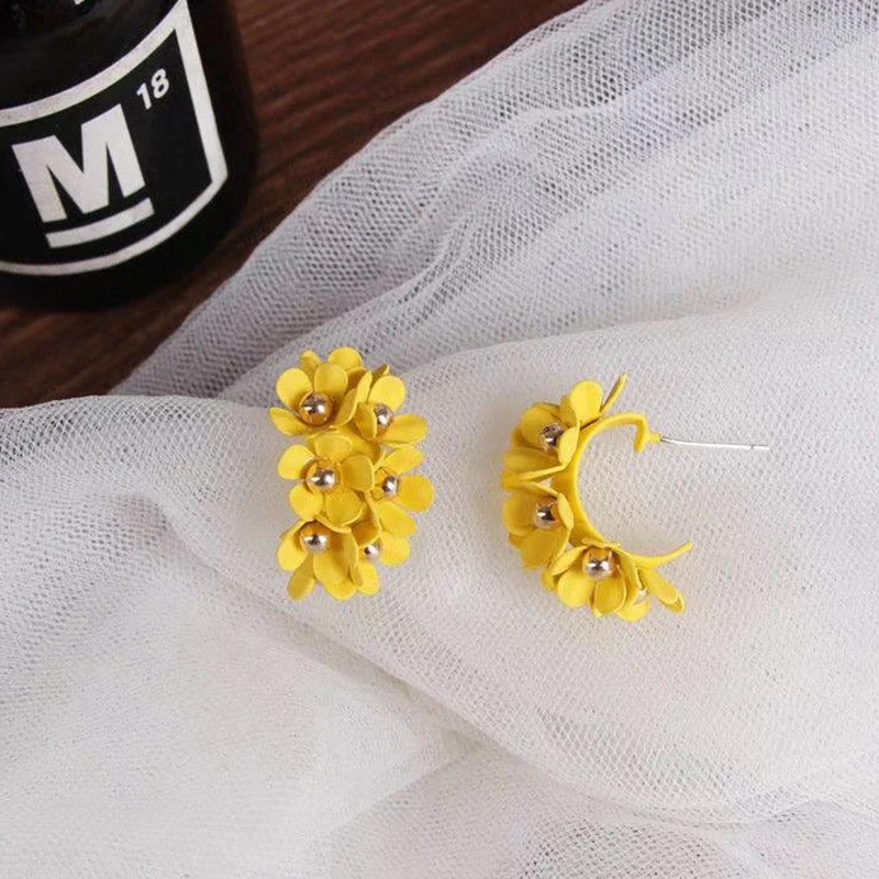 Женские серьги с цветком новинка 2020 корейский темперамент красные милые яркие
