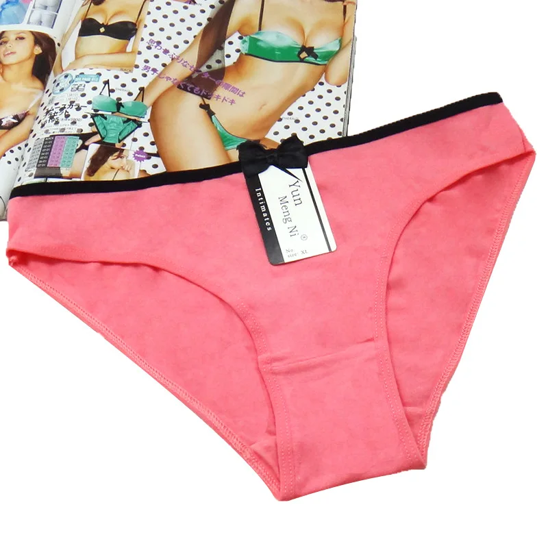 

5pcs/lot Hot Selling Cotton women's briefs Fashion bow cotton panties sexy women's underwear briefs