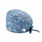 Шапка с цветочным принтом для мужчин и женщин, регулируемая шапка медсестры, для салона красоты