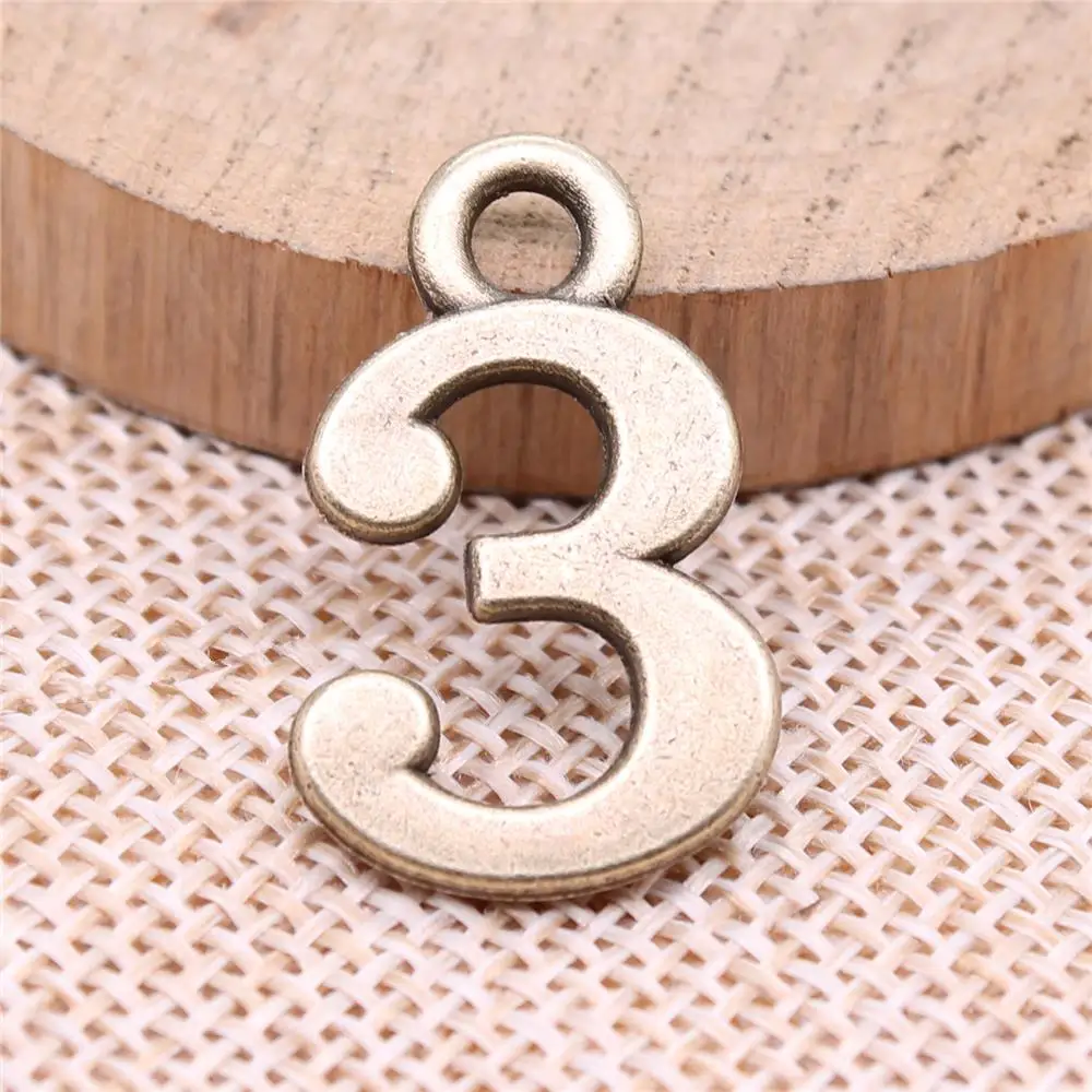 

Подвески для изготовления ювелирных изделий, цвет бронзы под старину 26x16 мм, номер 3, 10 шт.