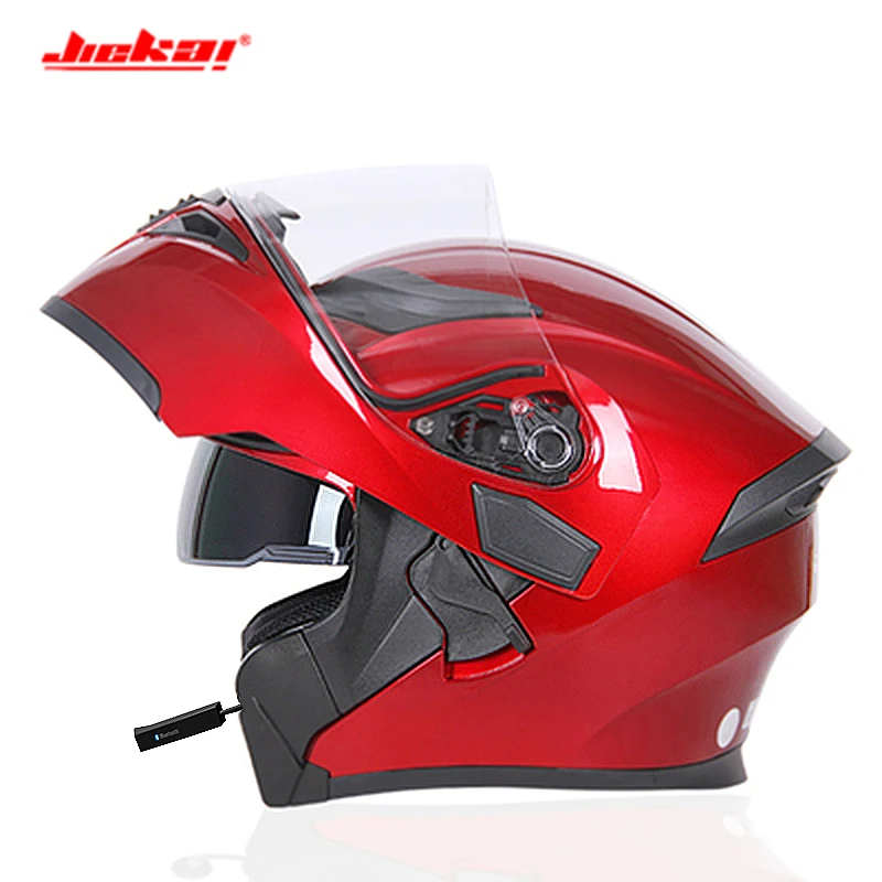 Крутой мотоциклетный шлем Bluetooth с двумя линзами шлемы на четыре сезона головные